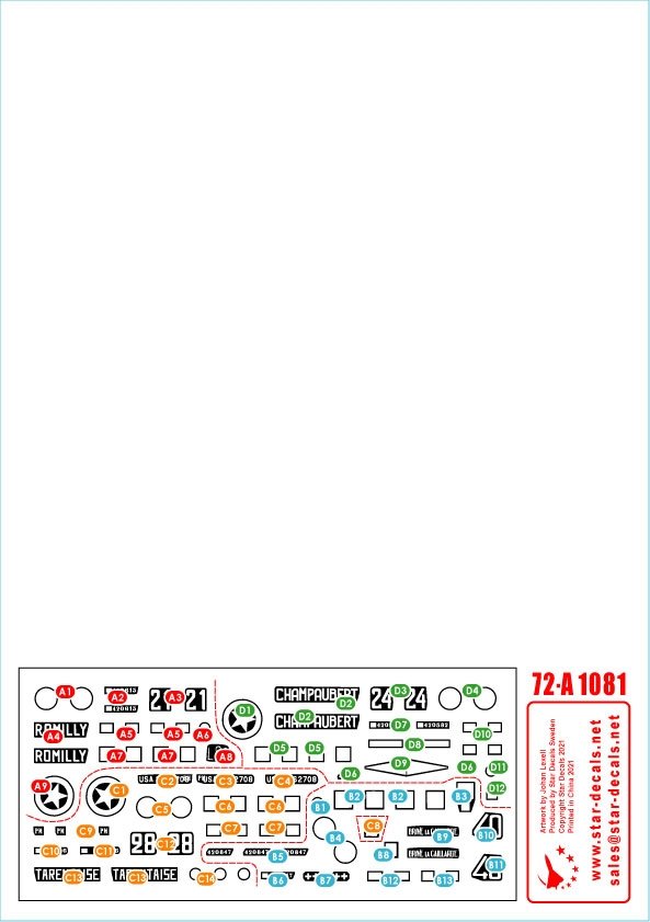 Star Decals 72-A1081 French M4A2 Sherman. M4A2 in 1944-45. From Normandy to Paris 1/72 – Bild 3