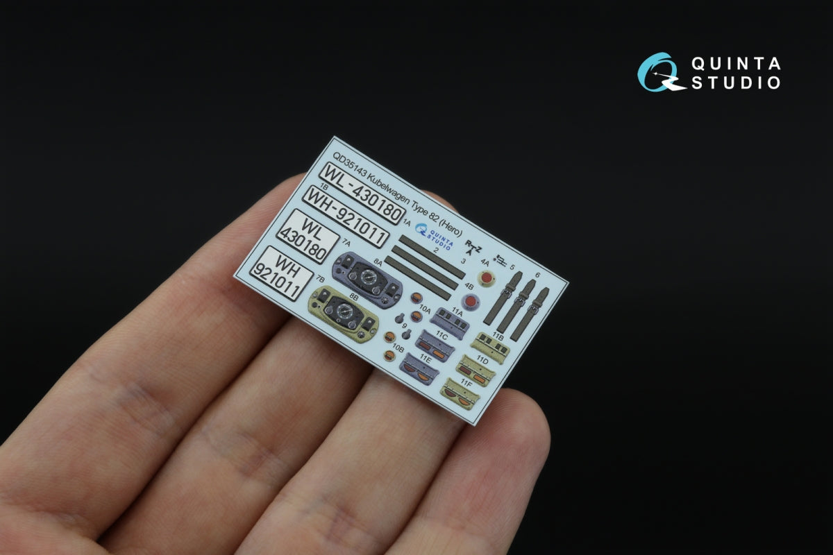 Quinta Studio QD+35143 Kubelwagen Type 82 3D-Printed &amp;amp; coloured Interior on decal paper (Hero) (with 3D-printed resin parts)1/35 – Bild 5