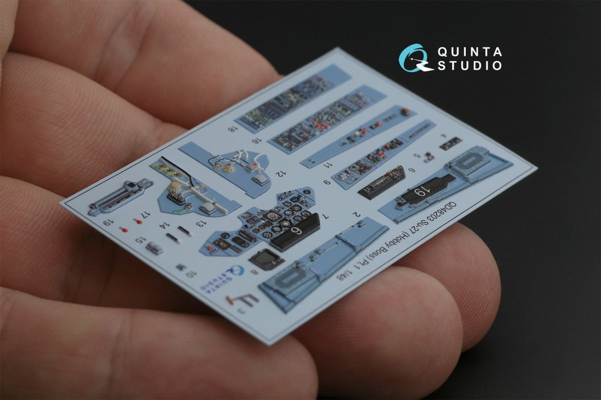 Quinta Studio QD48203 Su-27 3D-Printed &amp;amp; coloured Interior on decal paper ( Hobby Boss ) 1/48 – immagine 9