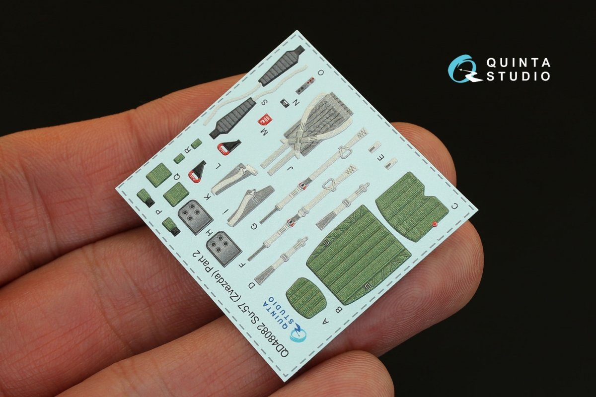 Quinta Studio QD48082 Su-57 3D-Printed &amp;amp; coloured Interior on decal paper (for Zvezda kit) 1/48 – imagen 2