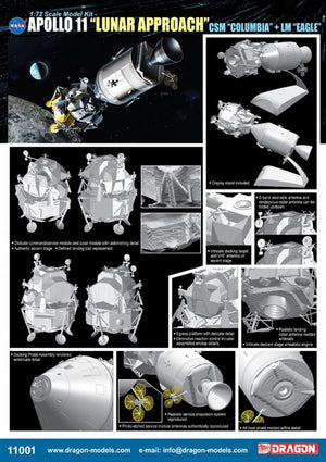 Dragon 11001 Apollo 11 &amp;quot;Lunar Approach&amp;quot; CSM &amp;quot;Columbia&amp;quot; + LM &amp;quot;Eagle&amp;quot; 1/72 – image 2