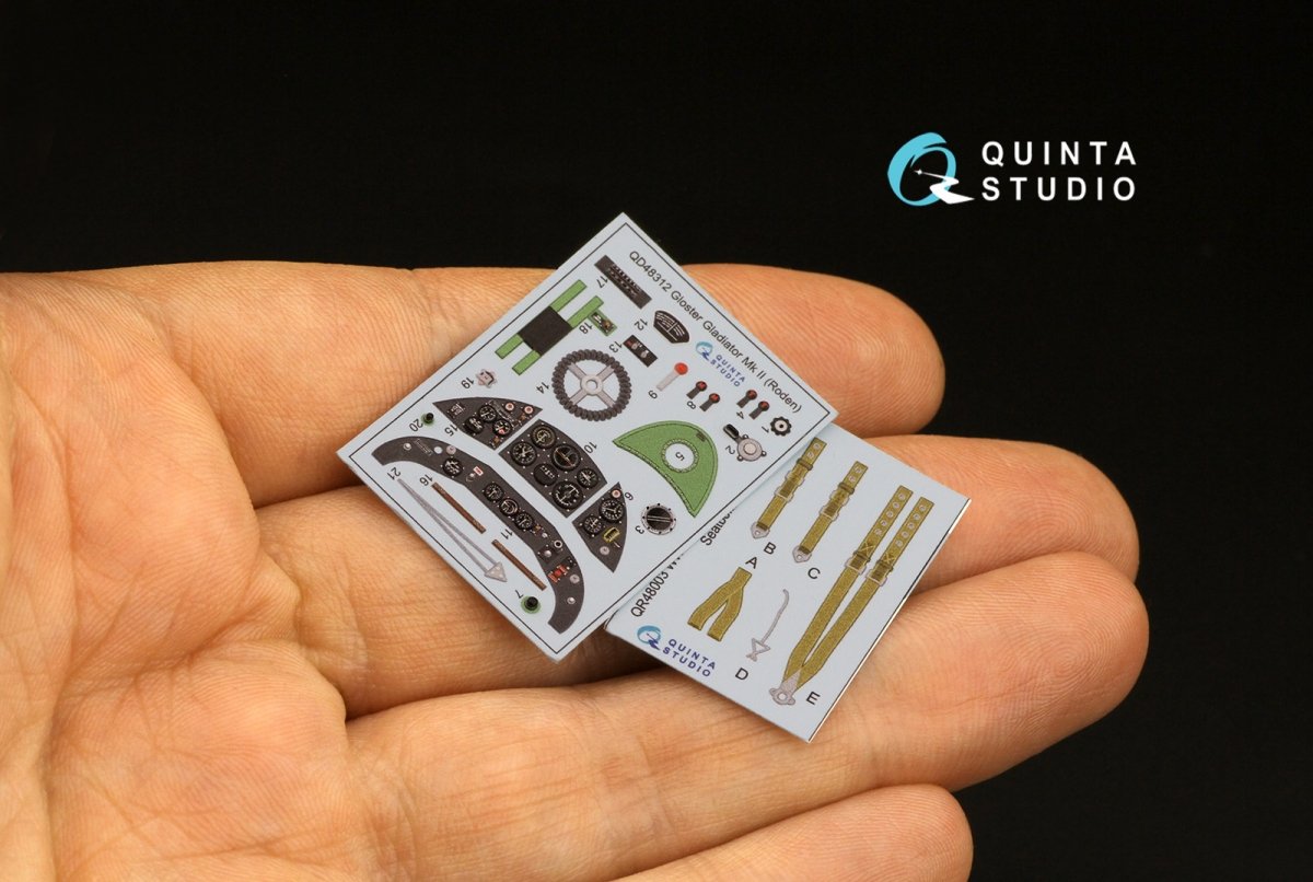 Quinta Studio QD48312 Gloster Gladiator MKII 3D-Printed &amp;amp; coloured Interior on decal paper (Roden) 1/48 – zdjęcie 5