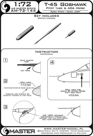 Master AM-72-144 T-45 Goshawk - Pitot Tube &amp;amp; Angle Of Attack probe 1/72 – Bild 4