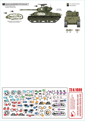 Star Decals 72-A1080 US Armor Mix # 1. US M4A3E8 &amp;#39;Easy Eight&amp;#39; tanks in NV Europe 1944-45 1/72 – zdjęcie 2