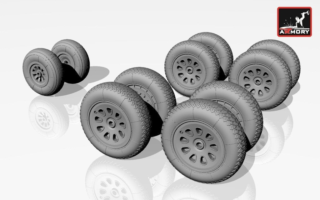 Armory Models AW72019 Antonov An-10 Cat / An-12 Cub wheels 1/72 – immagine 3