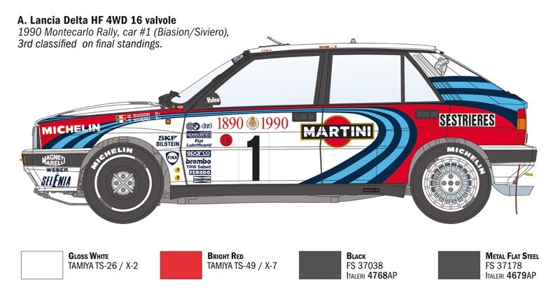 Italeri 4709 Lancia Delta HF integrale 16v 1/12 – Bild 3