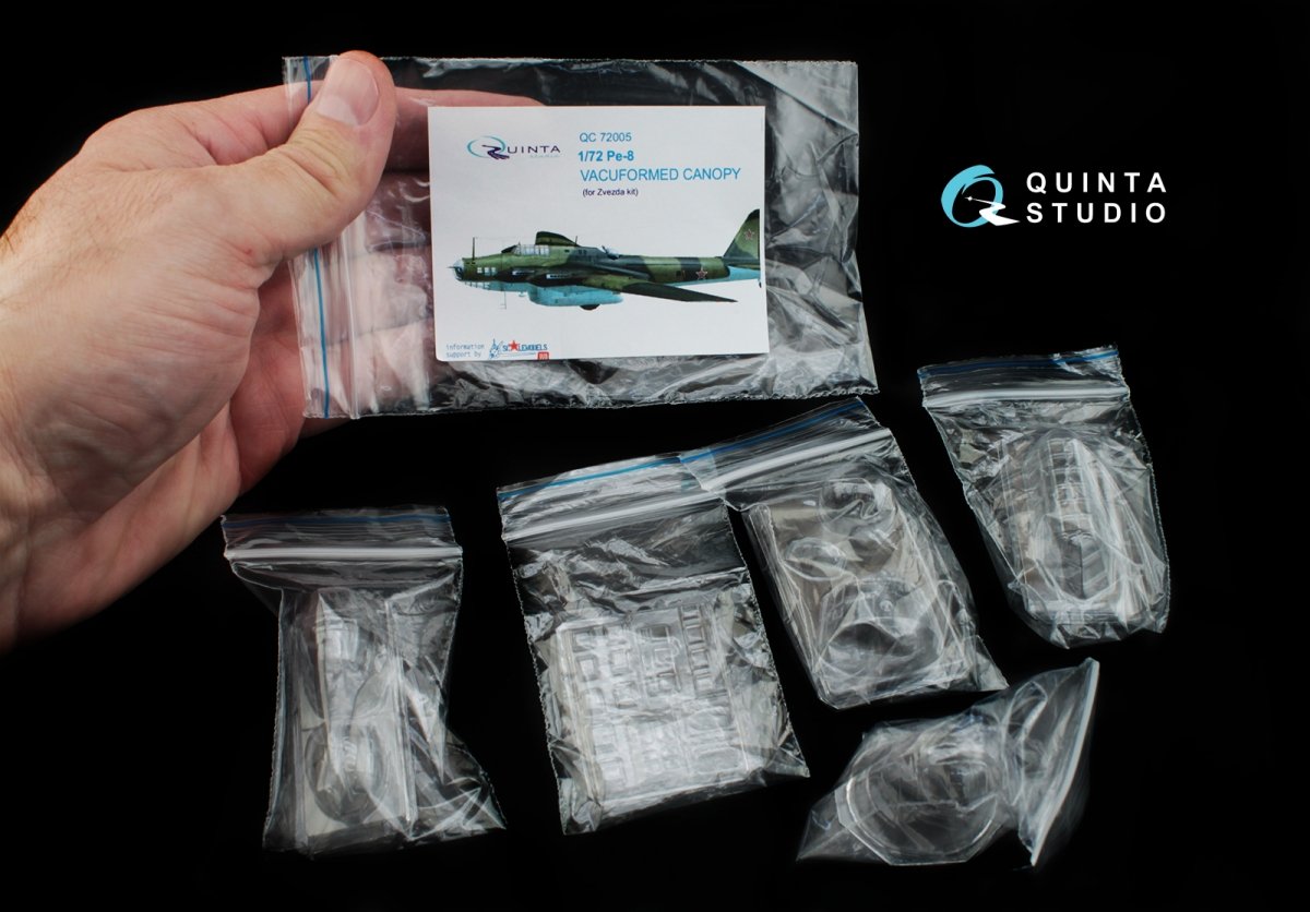 Quinta Studio QC72005 Pe-8 vacuformed clear canopy (for 7264 Zvezda kit) 1/72 – imagen 8