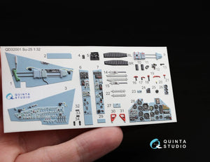 Quinta Studio QD32001 Su-25 3D-Printed &amp;amp; coloured Interior on decal paper (for Trumpeter kit) 1/32 – immagine 3