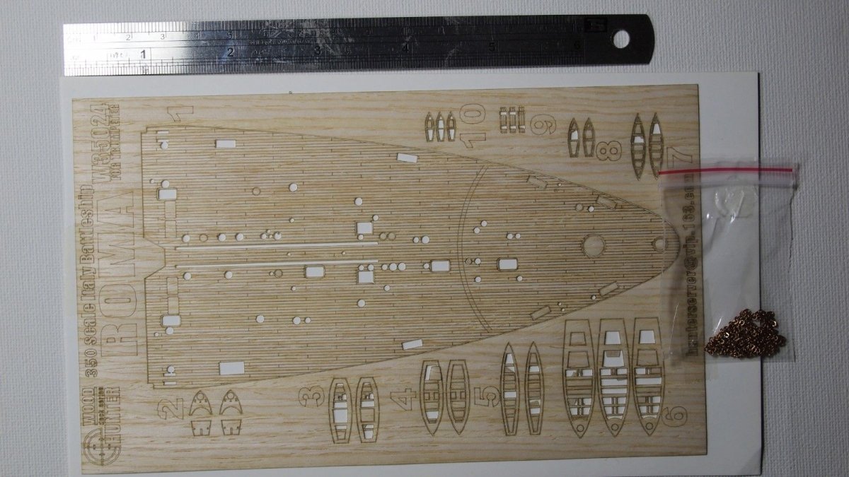 Wood Hunter W35024 Wood deck Italian Roma for Trumpeter 1/350 – immagine 2