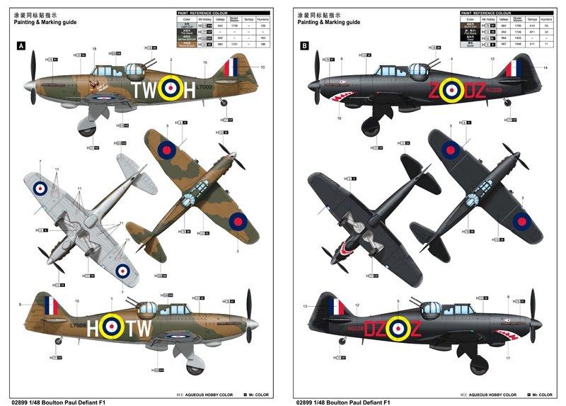 Trumpeter 02899 Boulton Paul Defiant F1 1/48 – imagen 3