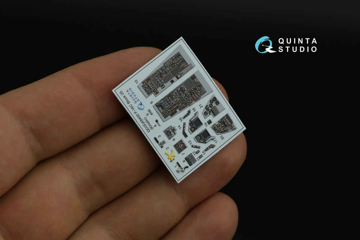 Quinta Studio QDS-48400 F-16C block 25 3D-Printed coloured Interior on decal paper (Kinetic 2022 tool) (Small version) 1/48 – imagen 3
