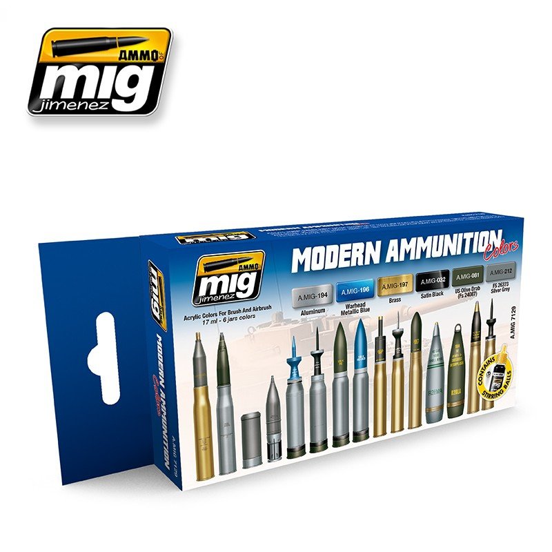 AMMO Mig 7129 MODERN AMMUNITION SET 6x17ml