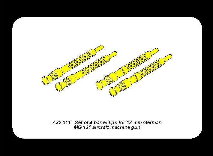 Aber A32011 Set of 4 barrel tips for German 13 mm MG 131 aircraft machine gun 1/32 – Bild 4