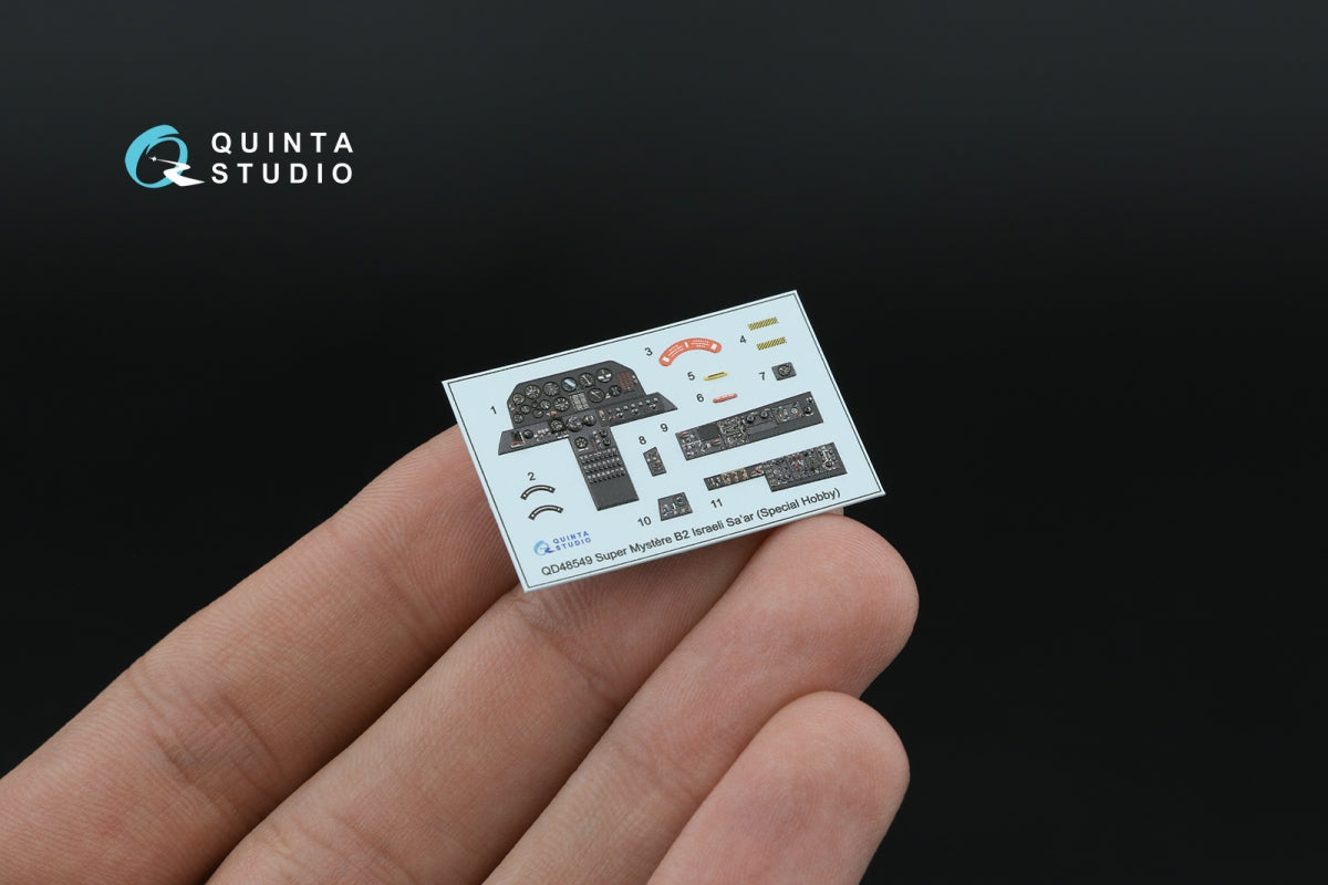 Quinta Studio QD48549 Super Mystere B2 Israeli Sa’ar 3D-Printed &amp;amp; coloured Interior on decal paper (Special Hobby) 1/48 – imagen 4