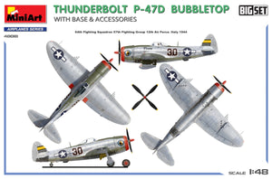 MiniArt 48018 THUNDERBOLT P-47D BUBBLETOP WITH BASE &amp;amp; ACCESSORIES. BIG SET 1/48 – immagine 2