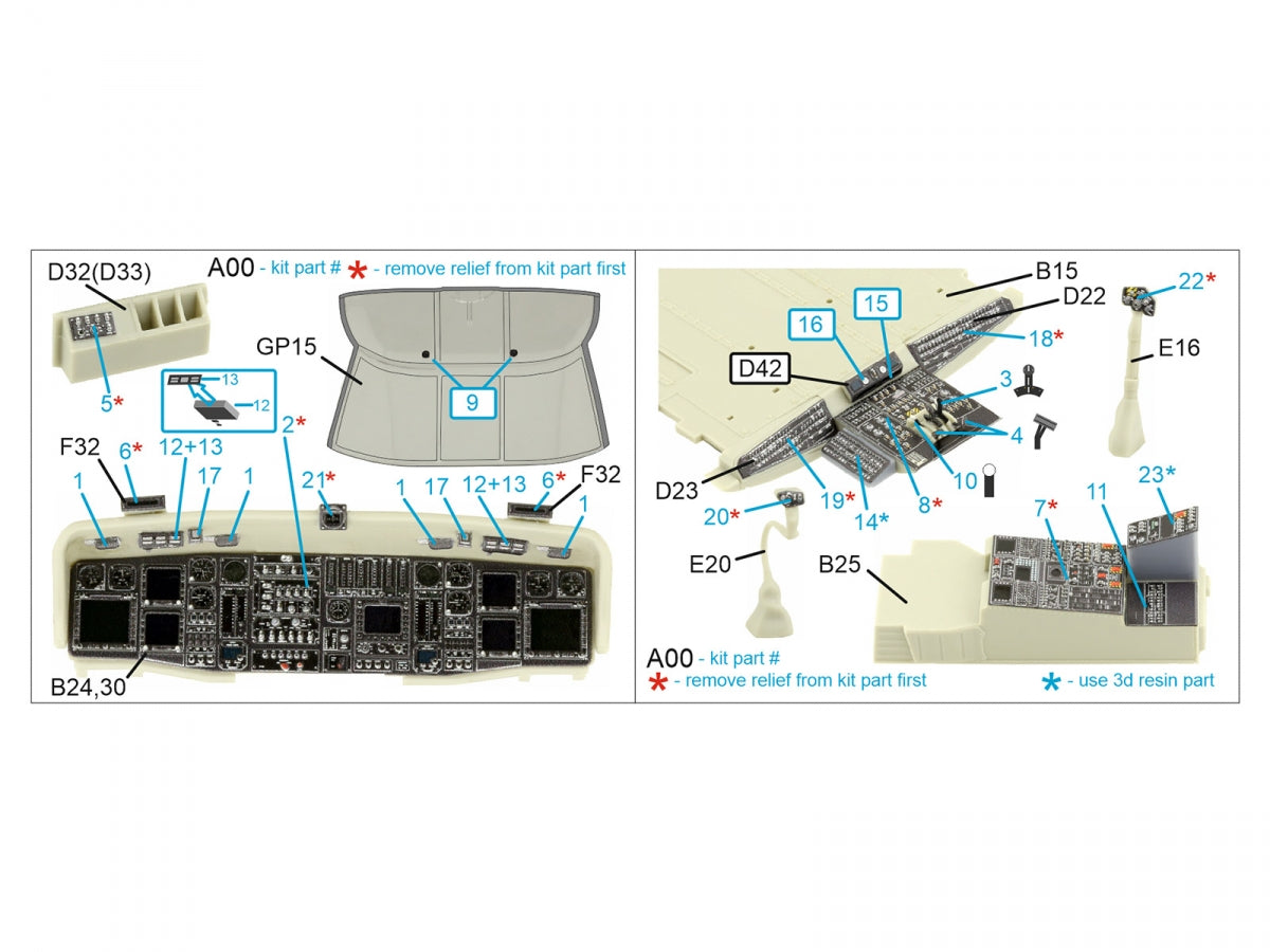 Quinta Studio QDS+35108 MH-60L 3D-Printed &amp;amp; coloured Interior on decal paper (Kitty Hawk) (with 3D-printed resin parts) (small version) 1/35 – immagine 2