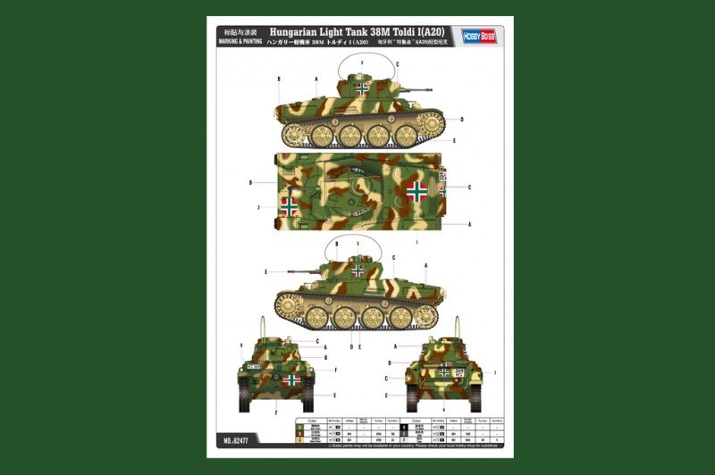 Hobby Boss 82477 Hungarian Light Tank 38M Toldi I(A20) 1/35 – imagen 4