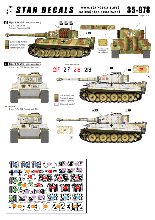 Star Decals 35-978 Tiger I Ausf E Mid production 1/35 – imagen 2