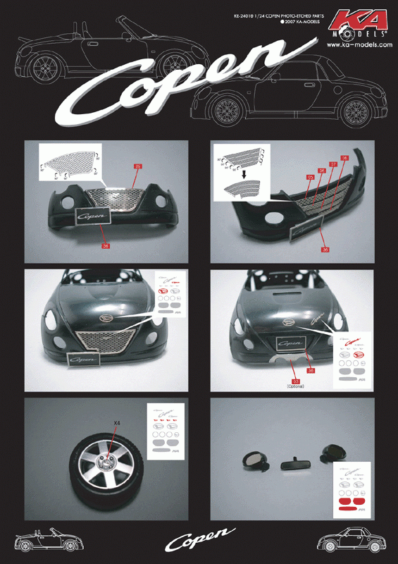 KA Models KE-24010 Daihatsu Copen Detail-up Etched part 1/24 – Bild 3