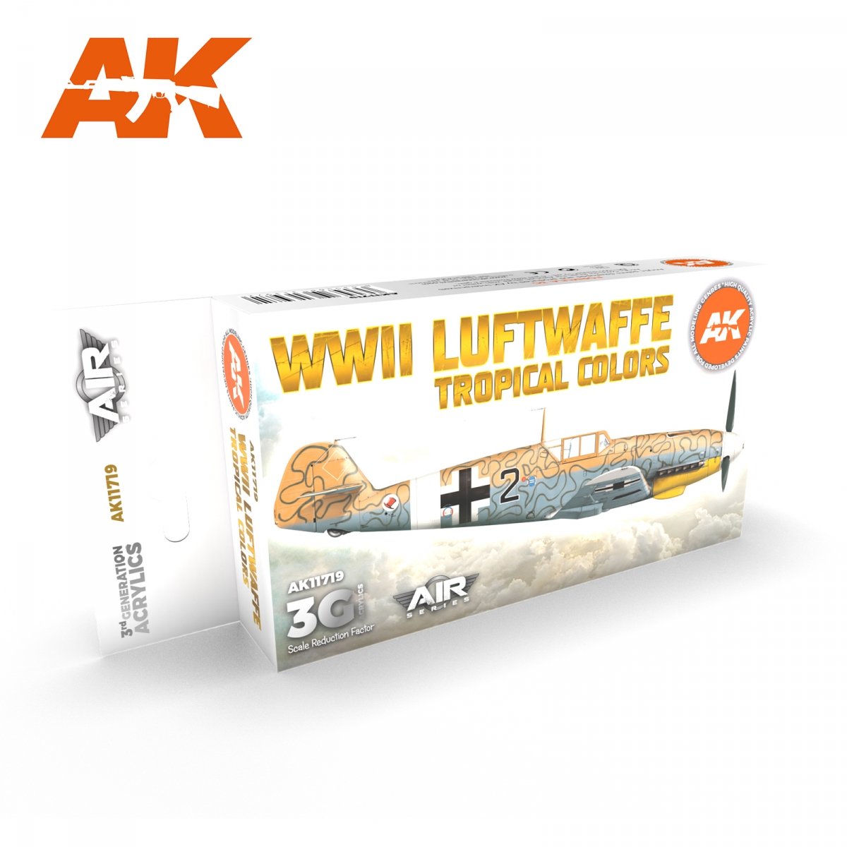 AK Interactive AK11719 Couleurs tropicales de la Luftwaffe de la Seconde Guerre mondiale 6 x 17 ml