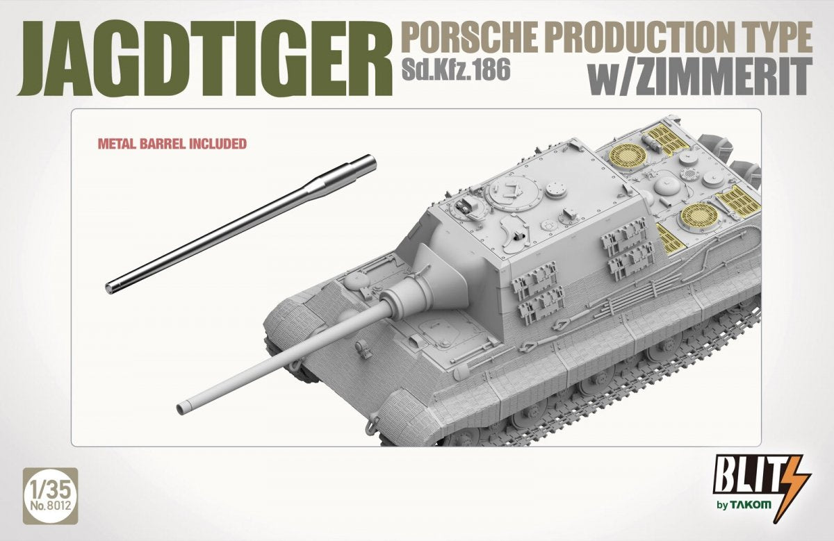 Takom 8012 JAGDTIGER PORSCHE PRODUCTION TYPE Sd.Kfz.186 w/ZIMMERIT 1/35 – imagen 7