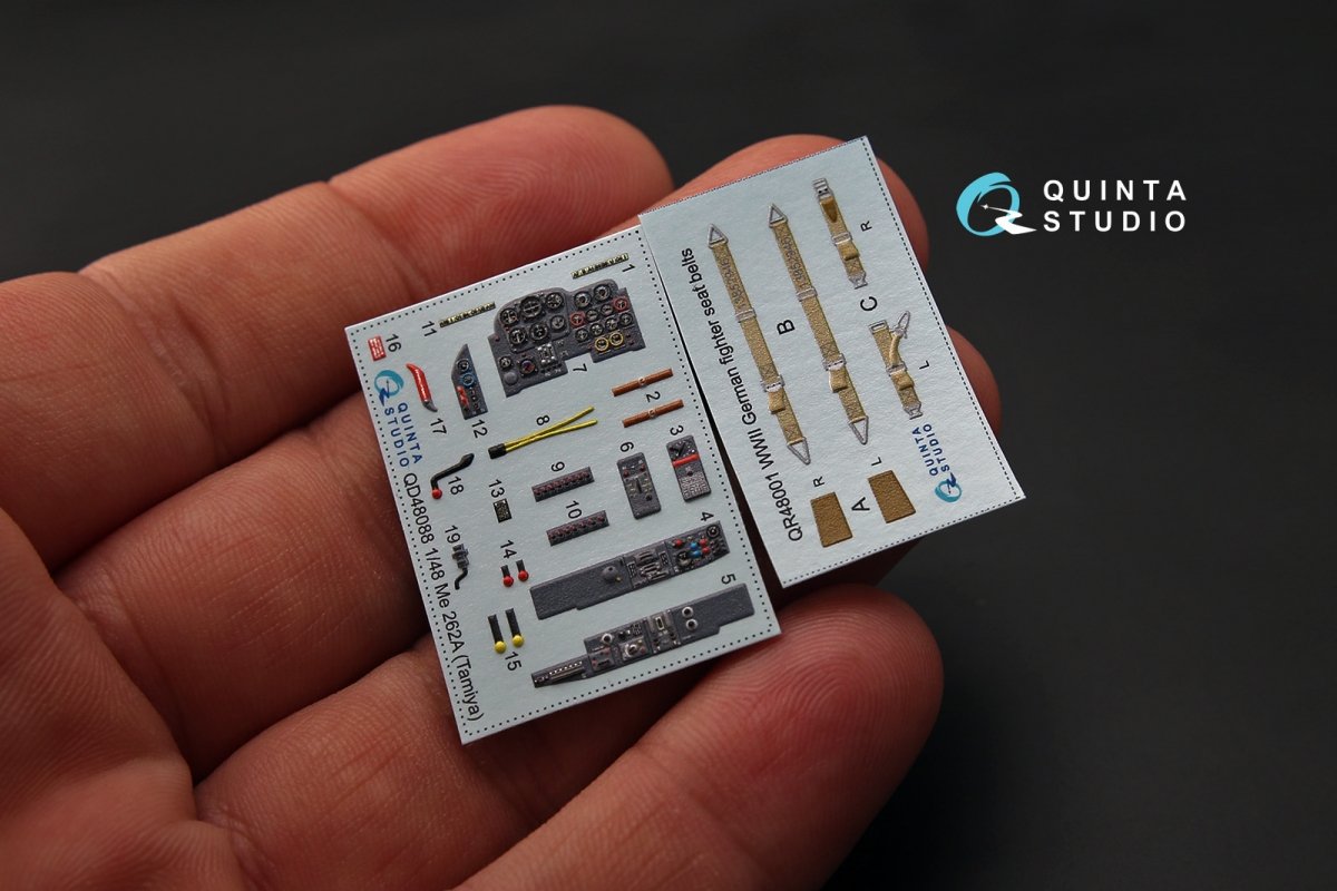 Quinta Studio QD48088 Me-262A 3D-Printed &amp;amp; coloured Interior on decal paper (for Tamiya kit) 1/48 – Bild 2
