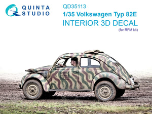 Quinta Studio QD35113 Volkswagen Typ 82E 3D-Printed &amp;amp; coloured Interior on decal paper (RFM) 1/35