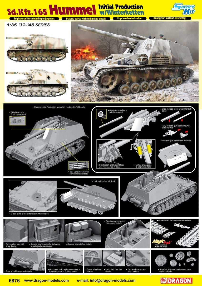 Dragon 6876 Sd.Kfz.165 Hummel Initial Production w/Winterketten 1/35 – immagine 2