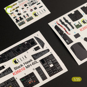 KELIK K35010 MH-60L BLACK HAWK INTERIOR 3D DECALS FOR KITTY HAWK KIT 1/35 – imagen 2