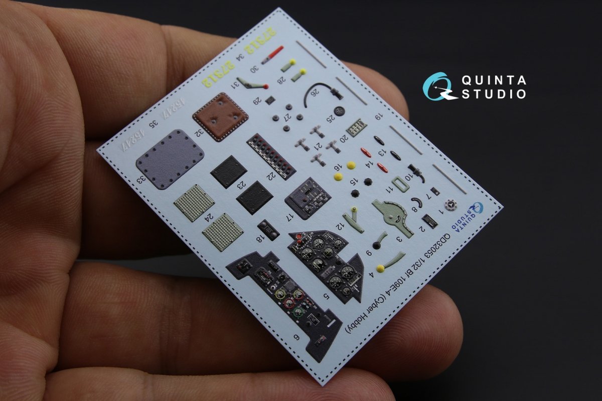 Quinta Studio QD32053 Bf 109E-4 3D-Printed &amp;amp; coloured Interior on decal paper (for Cyber-hobby/Dragon kit) 1/32 – imagen 4
