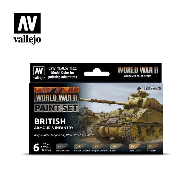 Vallejo 70204 WWII British Armour &amp;amp; Infantry 6x17ml
