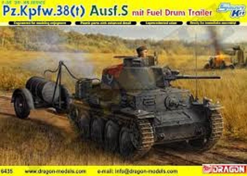 Dragon 6435 Pz.Kpfw.38(t) Ausf.S mit Fuel Drum Trailer 1/35