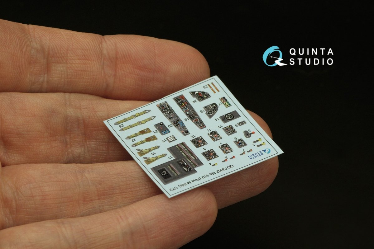 Quinta Studio QD72062 Me 410 3D-Printed &amp;amp; coloured Interior on decal paper (Fine Molds) 1/72 – imagen 6