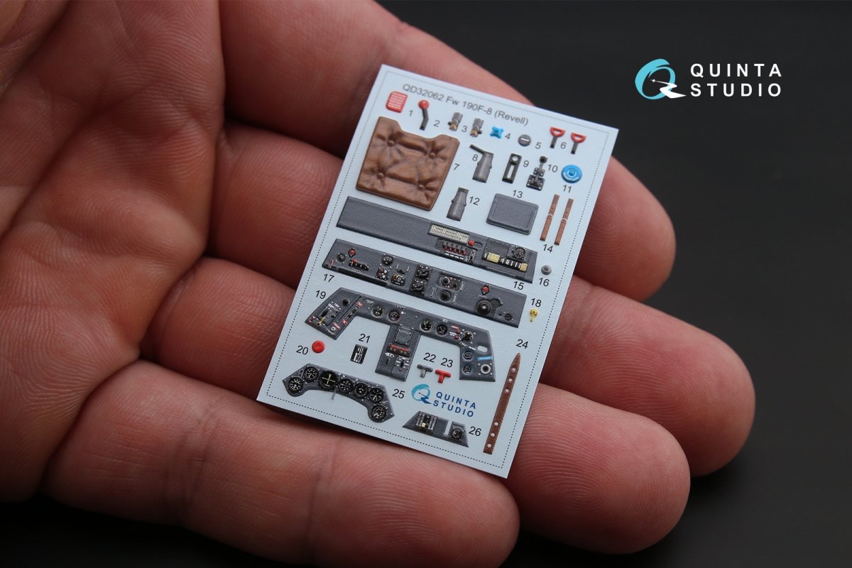 Quinta Studio QD32062 Fw 190F-8 3D-Printed &amp;amp; coloured Interior on decal paper (for Revell kit) 1/32 – imagen 3
