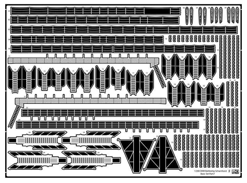 MK1 Design MD-20024 DKM Battleship SCHARNHORST DX PACK for Trumpeter 1/200 – immagine 54