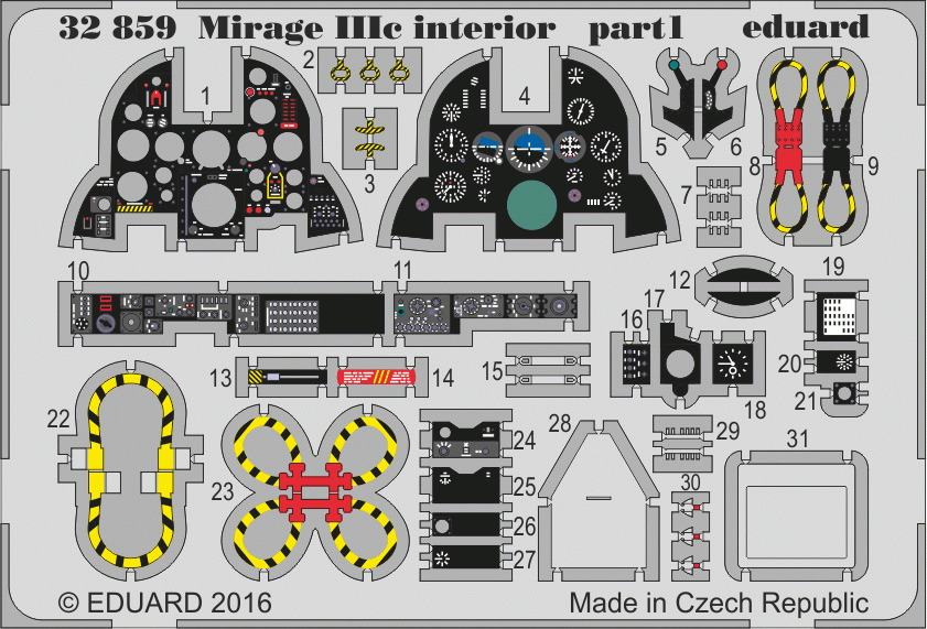 Eduard 32859 Mirage IIIc interior ITALERI 1/32
