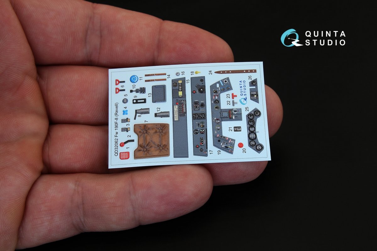Quinta Studio QD32062 Fw 190F-8 3D-Printed &amp;amp; coloured Interior on decal paper (for Revell kit) 1/32 – imagen 4