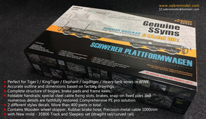 Sabre 35A05 Geniune SSyms - Chemin de fer allemand SCHWERER PLATTFORMWAGEN 6 essieux 80 tonnes (Precision Pro Edition) 1/35 – image 2