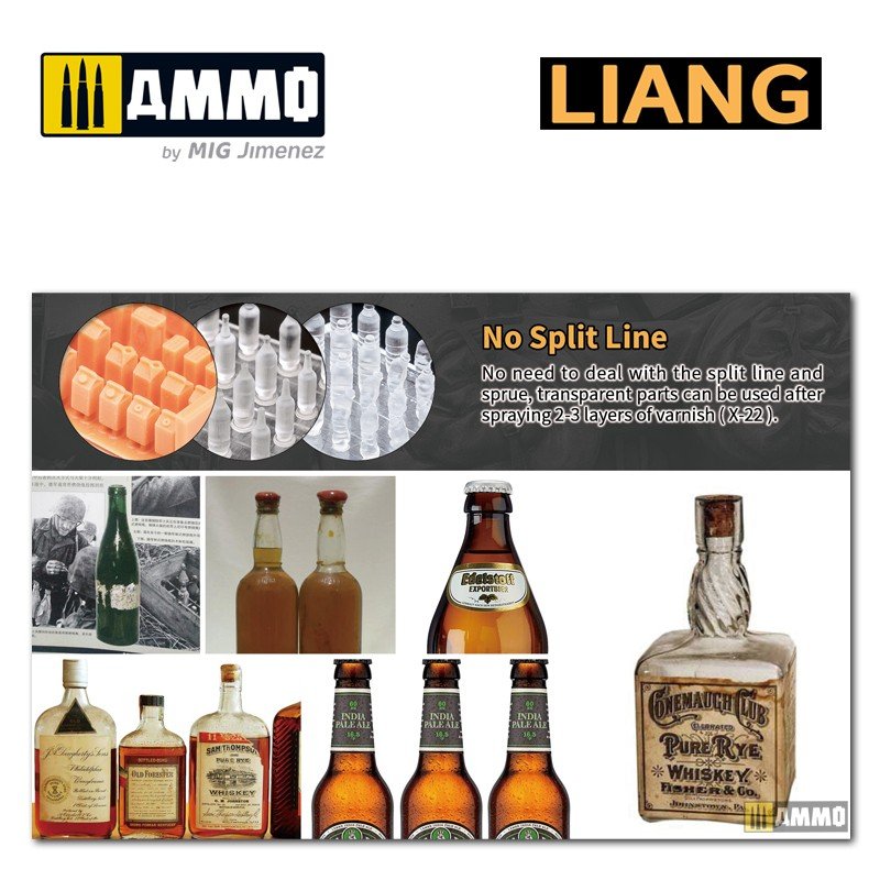 Liang 0416 3D-Print Model Glass Wine Bottle x 36 1/32 1/35 – imagen 7
