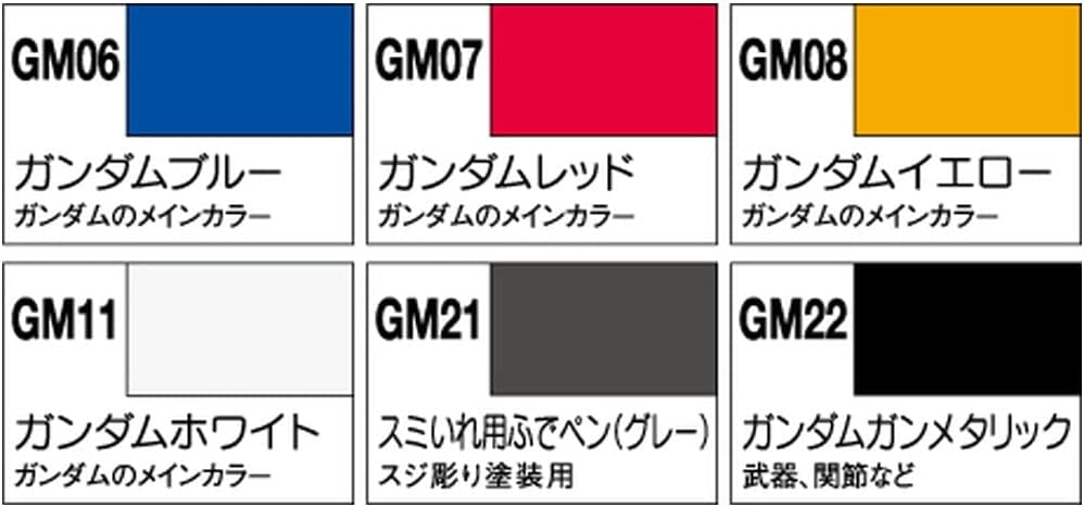 Gunze Sangyo GMS105 Gundam Marker Basic 6 Color Set – imagen 2