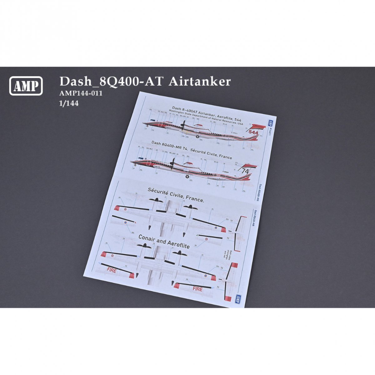 AMP 144011 Dash 8Q400-AT Airtanker - Canadian Short Range Commuter Airliner 1/144 – immagine 7