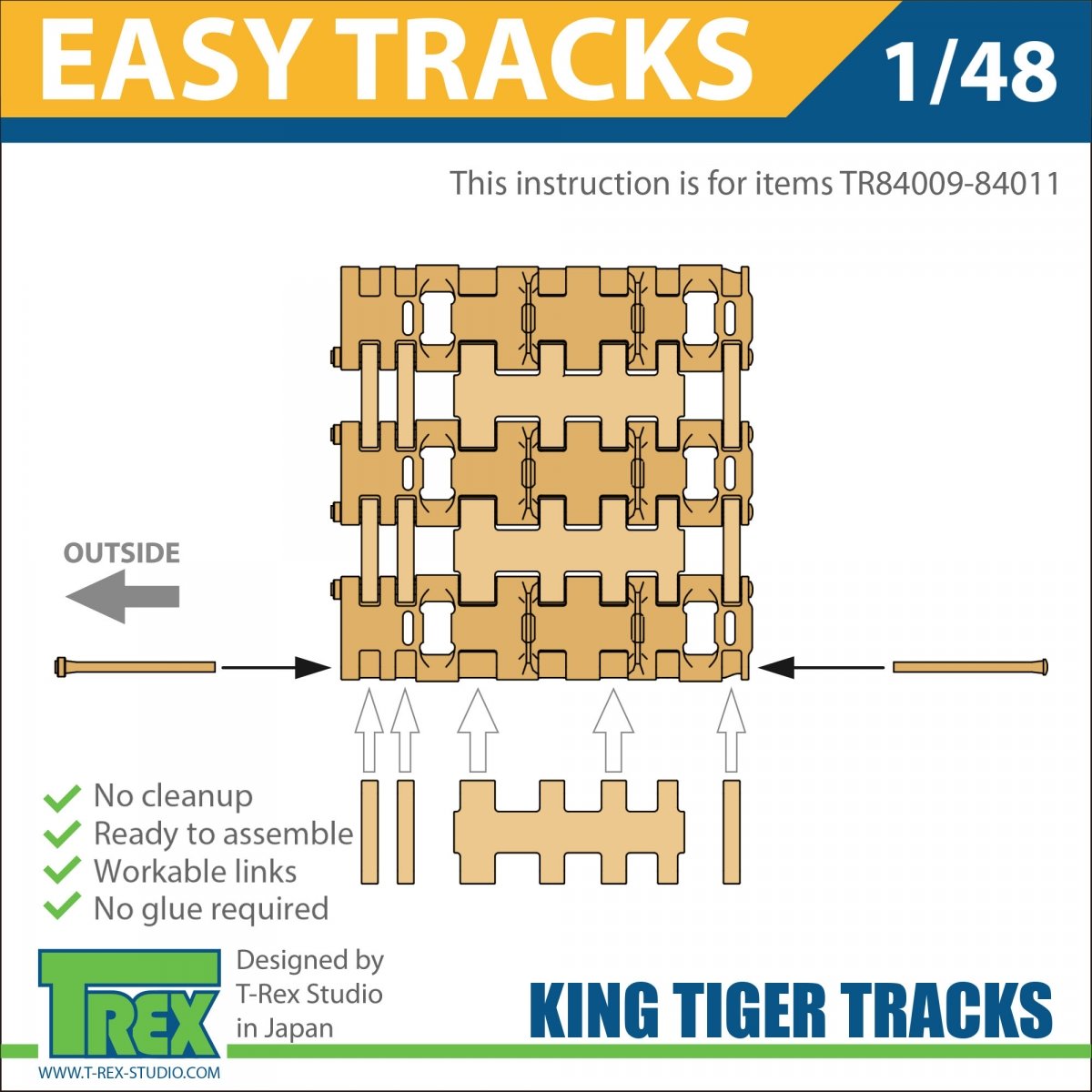 T-Rex Studio TR84011 Porsche Jagdtiger Tracks 1/48 – immagine 5