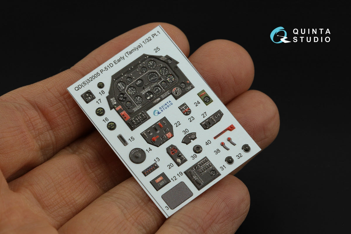 Quinta Studio QDS-32005 P-51D (Early) 3D-Printed coloured Interior on decal paper (Tamiya) (small version) 1/32 – imagen 4