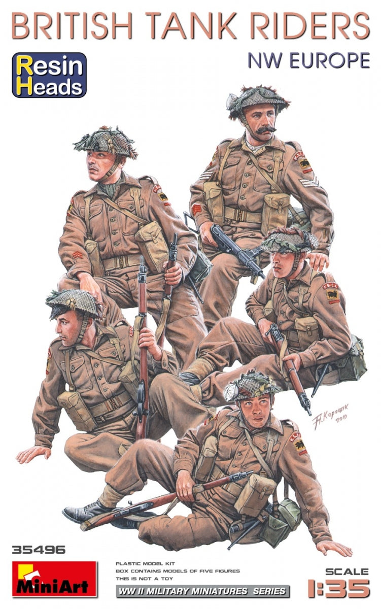 MiniArt 35496 Cavaliers de chars britanniques (Europe du Nord-Ouest). Têtes en résine 1/35