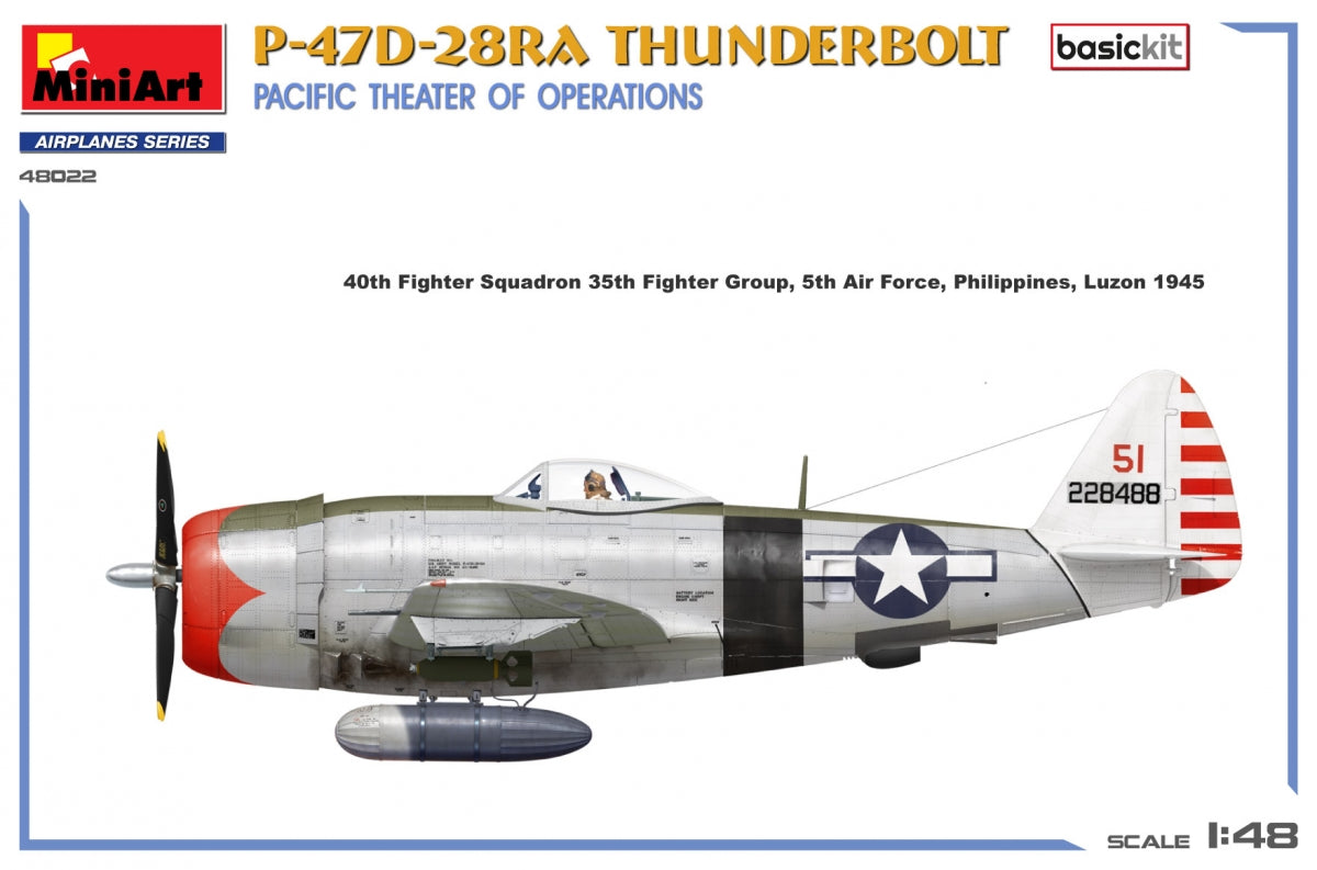 MiniArt 48022 P-47D-28RA THUNDERBOLT. PACIFIC THEATER OF OPERATIONS. BASIC KIT 1/48 – imagen 3