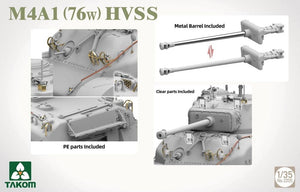 Takom 2205W M4A1(76w)HVSS + M1 Super Sherman + US Army Tank Crewman Sherman Box Limited Edition 1/35 – imagen 5