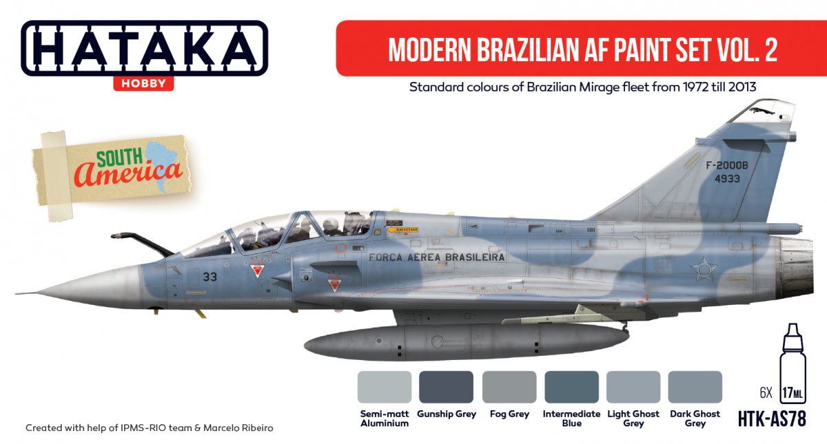 Hataka HTK-AS78 Modern Brazilian AF paint set vol. 2 6x17ml – imagen 2