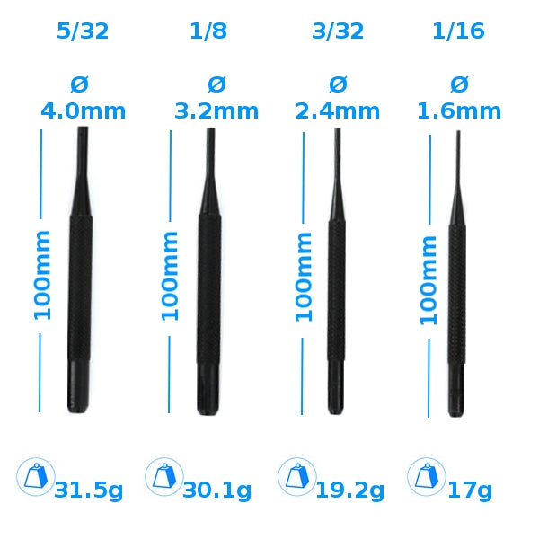 Modelcraft PPU1121-S 4 Pce Drive Pin Punch Set (100mm) – image 2