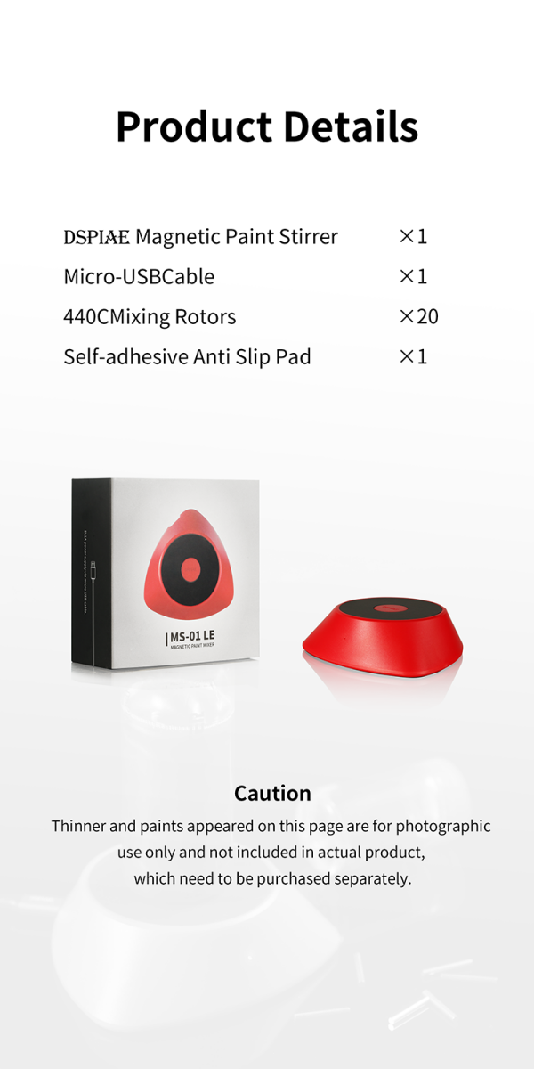 DSPIAE MS-01LE Portable Magnetic Paint Stirrer / mieszadło magnetyczne do farb – Bild 7