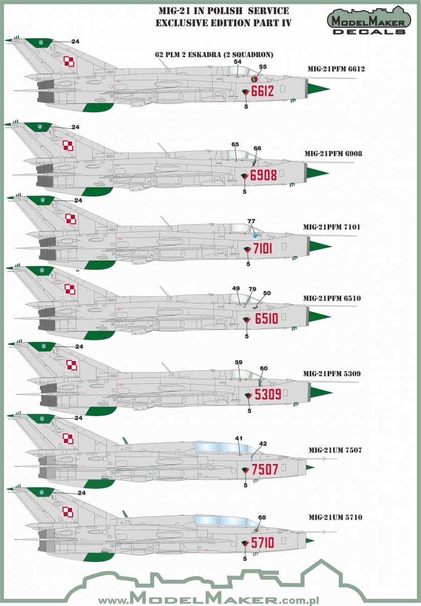 ModelMaker Decals D48153 MiG-21 in Polish service exclusive edition part IV 1/48 – imagen 3
